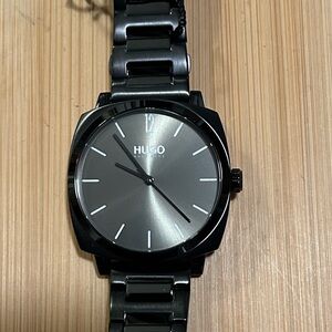 Hugo Boss Watch With 40mm Black & Dark Green Tone Face & Black Bracelet